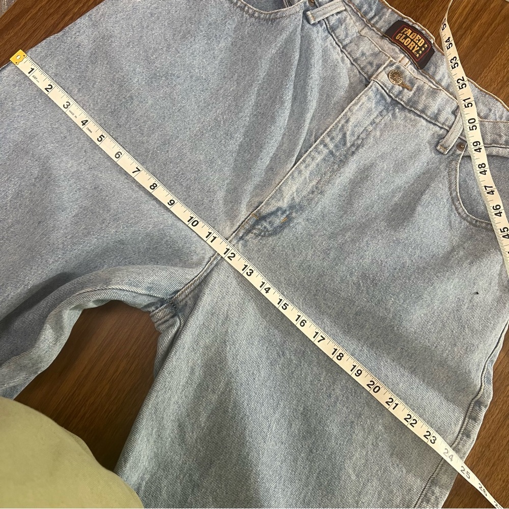 VINTAGE 90’s light wash high waisted baggy mom jeans waist size 34 faded glory - Picture 6 of 12
